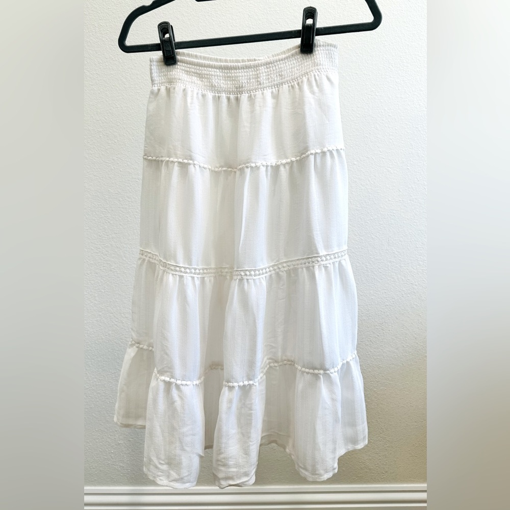 Ann Taylor Loft White MIDI Skirt